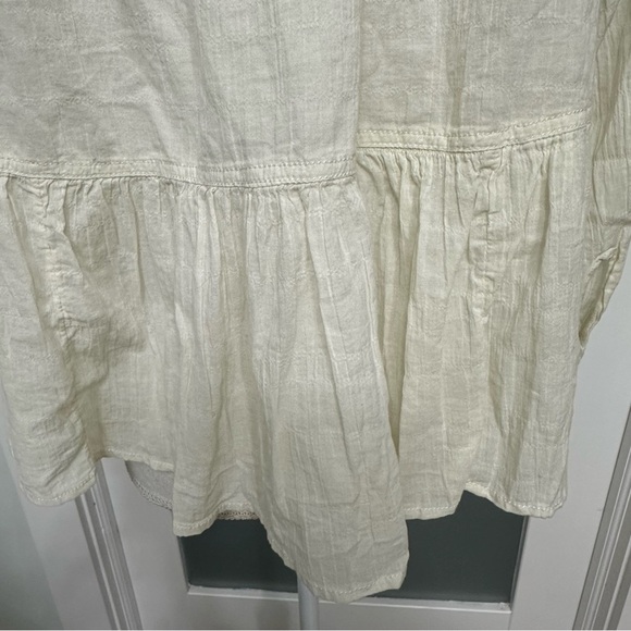FREE PEOPLE Sea to Shore Gauzy Peasant Top SZ Small Ivory Bohemian Light NWT - Picture 6 of 9